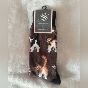 Men's Socksmith Brown Cat Butts Novelty Socks  NWT